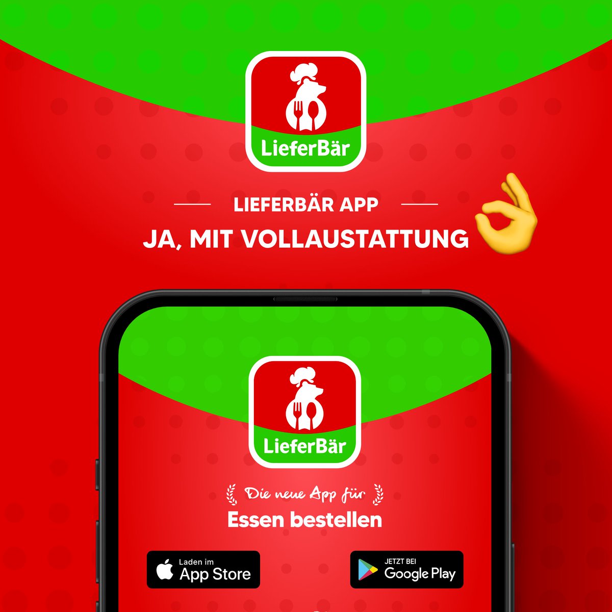 lieferbaer's tweet photo. LieferBär App ��� 
#EssenBestellen #fooddelivery #Lieferung #Angebote #Heimservice https://t.co/h68N4XiKQU