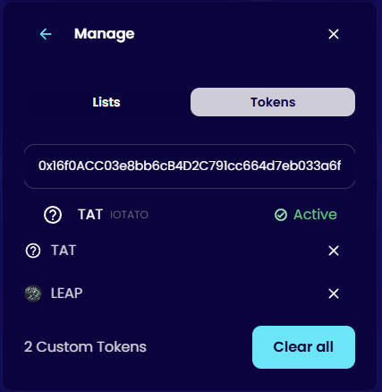 IOTATO_TAT's tweet photo. 2️⃣ Click on “Tokens” at the top right.
3️⃣ Enter the $TAT contract address:
0x16f0ACC03e8bb6cB4D2C791cc664d7eb033a6f45
#IOTA #MagicSea #IOTATO https://t.co/z7rSSNA3mK