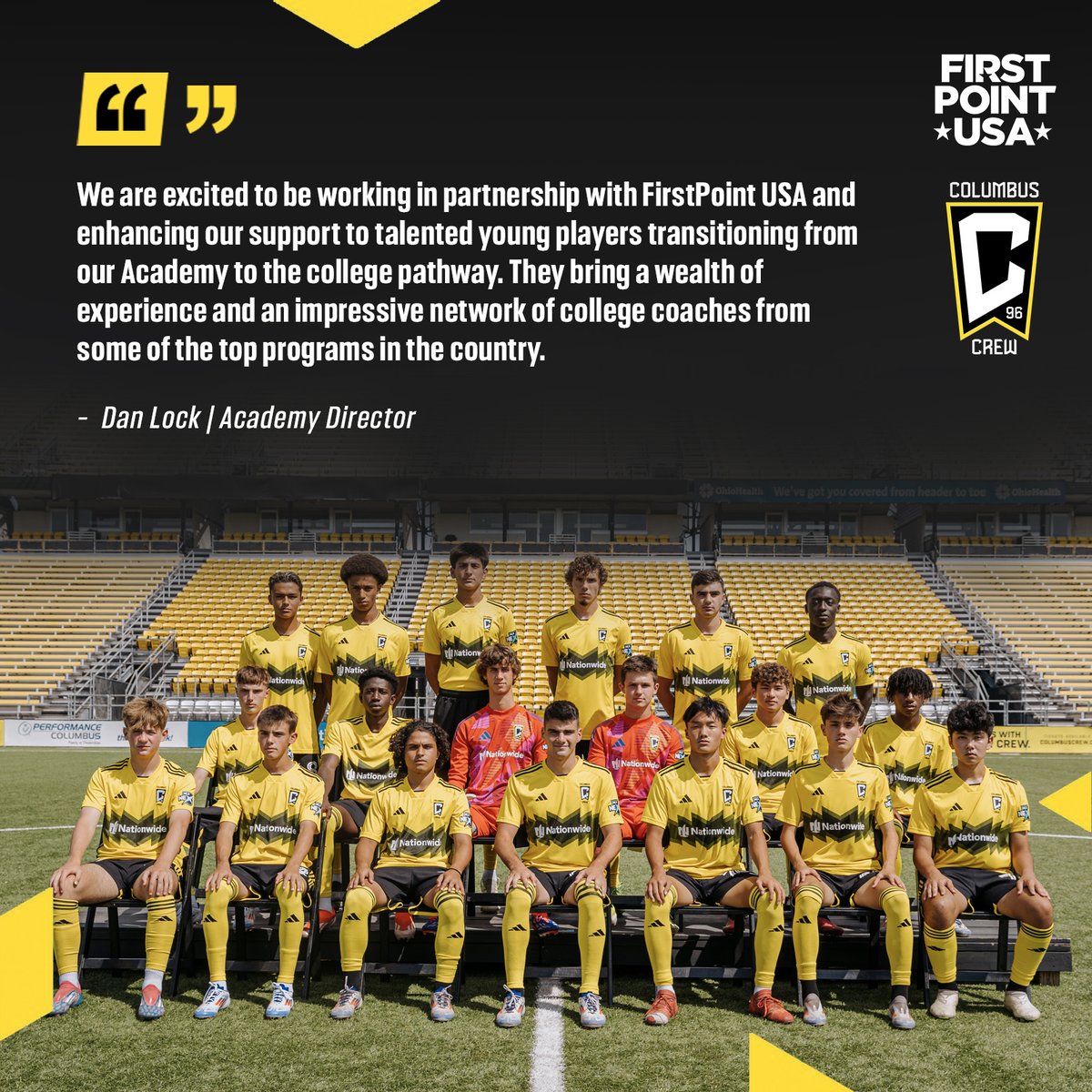 NEW PARTNERSHIP NEWS | We are delighted to further expand our portfolio of Major League Soccer clubs by teaming up with the <a href="/ColumbusCrew/">The Crew</a> to support academy players who decide to pursue college soccer as part of their playing and personal growth.

Awarded the MLS Academy of the