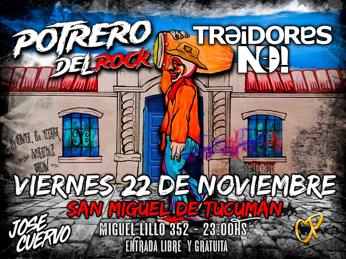 Hoy viernes despues de las 00 hay rock en Tucuman.