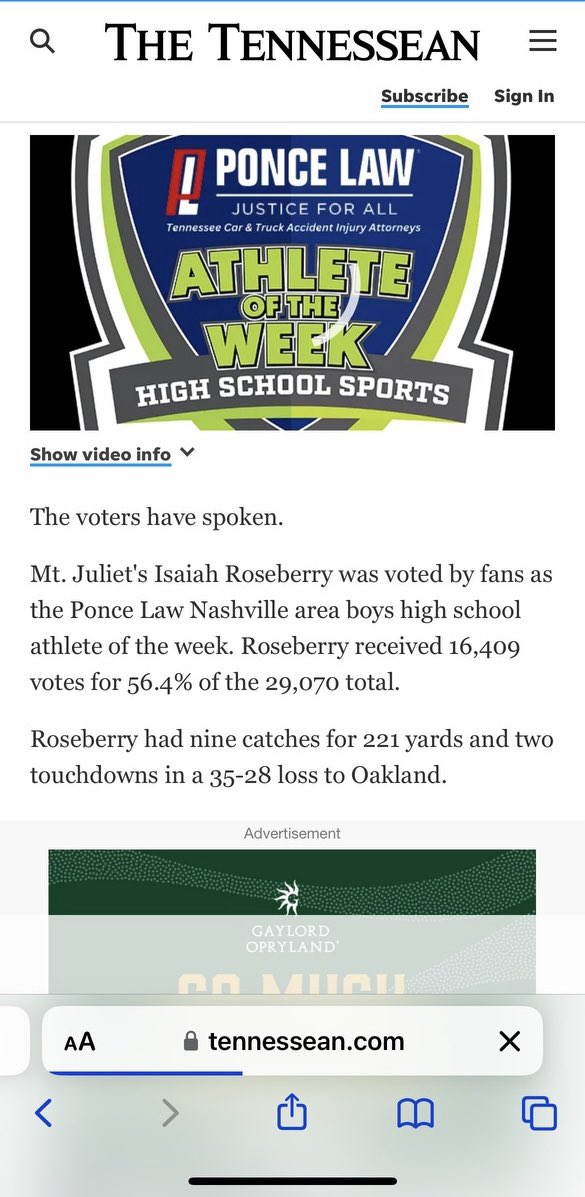 Isaiah Roseberry (@isaiahroseberry) on Twitter photo Blessed to be Athlete of the Week
<a href="/MJGOLDENBEARFB/">MT. JULIET FOOTBALL</a> <a href="/CSmithScout/">Chris Smith</a> <a href="/OnTopAthletics/">OnTopAthletics Inc📚🏈⚾️</a> Blessed to be Athlete of the Week
<a href="/MJGOLDENBEARFB/">MT. JULIET FOOTBALL</a> <a href="/CSmithScout/">Chris Smith</a> <a href="/OnTopAthletics/">OnTopAthletics Inc📚🏈⚾️</a>