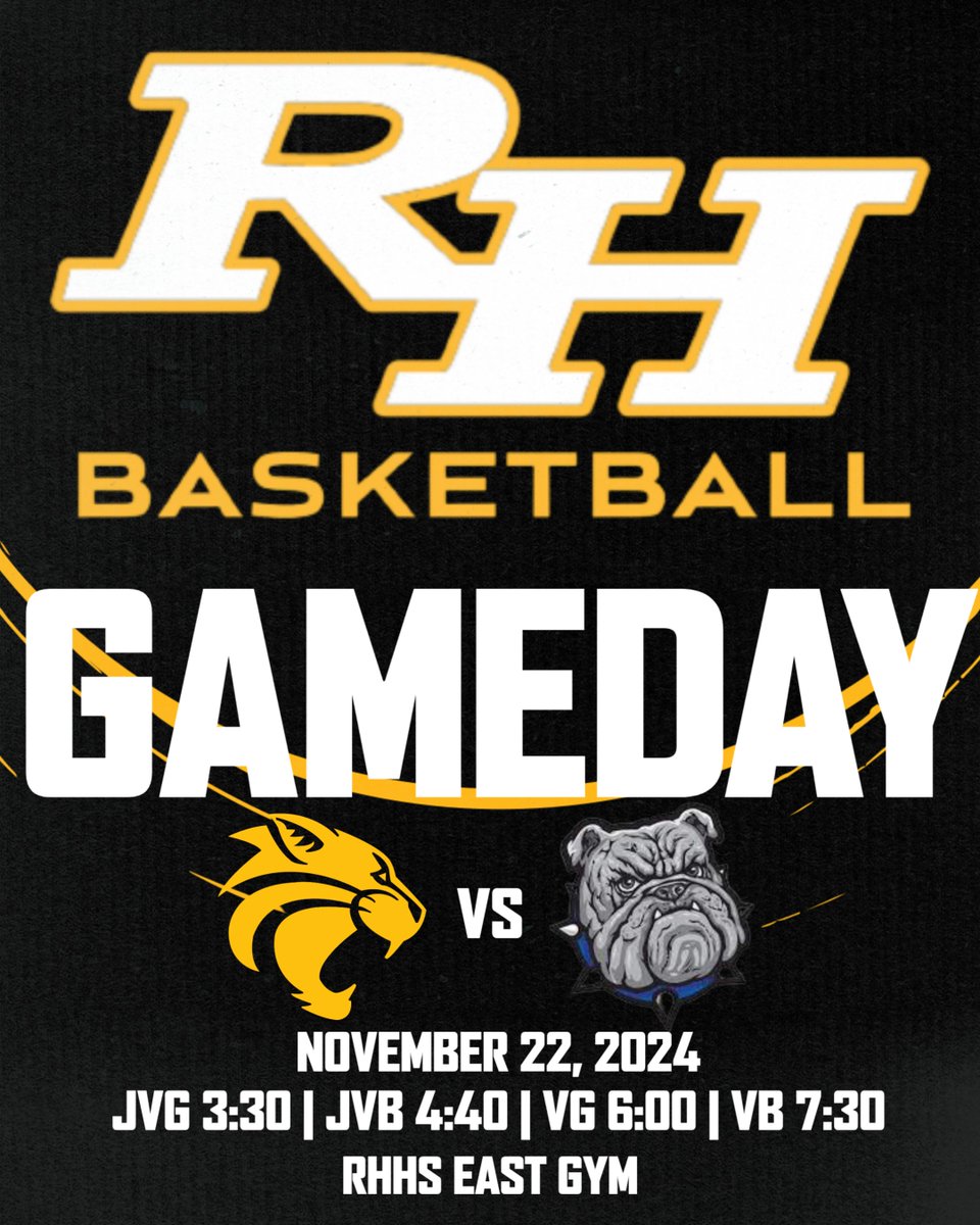 RHHS Basketball (@rhhsbasketball_) on Twitter photo 🚨🚨IT'S GAMEDAY🚨🚨
Come out to RHHS and support your Wildcat Basketball teams tonight as they take on the Beach Bulldogs! Show up and be loud! #BTH
JVG 3:30
JVB 4:40
VG 6:00
VB 7:30
For Tickets - gofan.co/event/2309382?…
<a href="/athletics_rhhs/">Richmond Hill Wildcats Athletics</a> <a href="/BballRhhs/">RHHS Girls BBall</a> 🚨🚨IT'S GAMEDAY🚨🚨
Come out to RHHS and support your Wildcat Basketball teams tonight as they take on the Beach Bulldogs! Show up and be loud! #BTH
JVG 3:30
JVB 4:40
VG 6:00
VB 7:30
For Tickets - gofan.co/event/2309382?…
<a href="/athletics_rhhs/">Richmond Hill Wildcats Athletics</a> <a href="/BballRhhs/">RHHS Girls BBall</a>