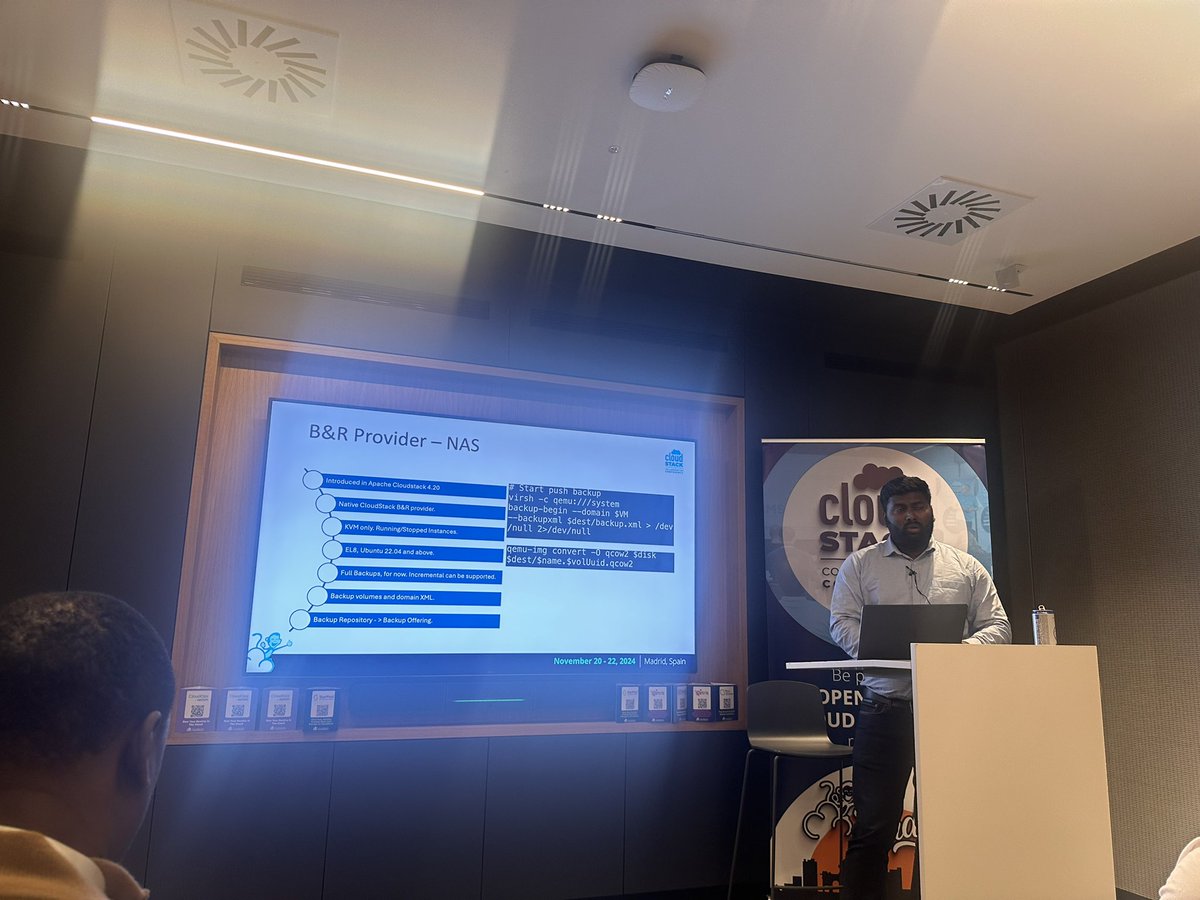 kiranchavala's tweet image. Backup are a critical  part of a infrastructure environment 

The new feature of Cloudstack  + kvm native backup  offer a good solution @iamJithinRaju  #cscollab2024 #cloudstack