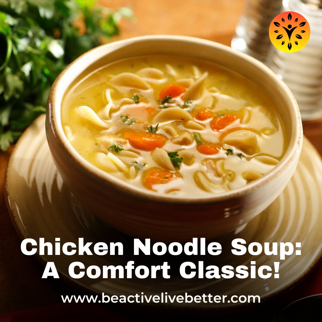 BeActiveLive's tweet image. Nothing warms me up like my Chicken Noodle Soup, packed with tender chicken, fresh veggies, and rich broth. It's my go-to comfort dish on chilly days. Cooking it fills the home with inviting aromas and brings smiles around the dinner table.
#ComfortFood #ChickenNoodleSoup #Health