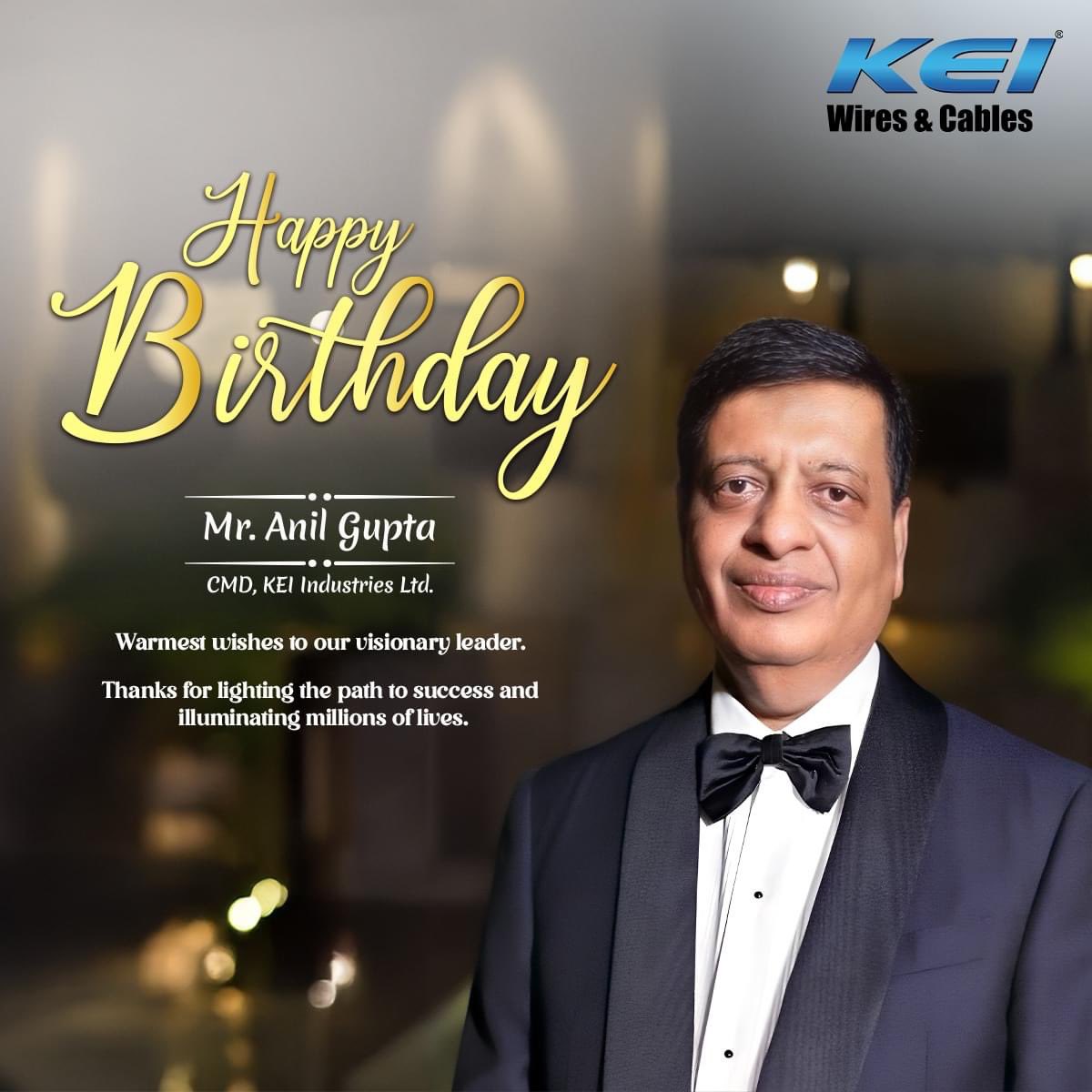Umeshti79582003's tweet photo. Celebrating the Guiding Light of KEI on His Special Day! ✨
Wishing our esteemed CMD, Mr. Anil Gupta, a very Happy Birthday! 🙌🏻

#HappyBirthdayCMD #LeadershipExcellence #happybirthday #GuidingLight #KEI #HarTensionSaheChaltiRahe https://t.co/t4S5jBjzxR