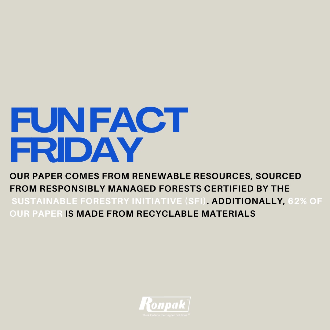RonpakPaperPckg's tweet photo. 🌳 Fun Fact Friday! 🌳

At Ronpak, we're committed to making a positive impact on the environment, one eco-friendly step at a time!
🌱♻️ #FunFactFriday #Sustainability #EcoFriendly #RonpakCares https://t.co/aObQ94lgrr