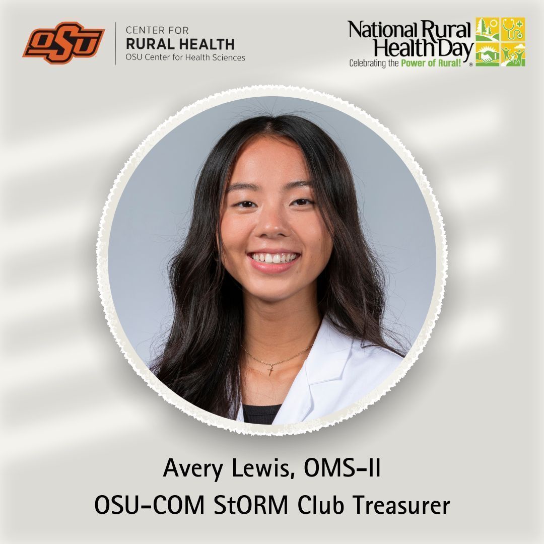 OSU Rural Health (@osururalhealth) on Twitter photo "I grew up rural and love a tight-knit community. People in rural areas often have trouble accessing medical services, I want to help break that barrier & help people thrive in smaller communities."
- Avery Lewis, OMS-II, '27
<a href="/OSUMedicine/">OSU Center for Health Sciences</a>
#PowerofRural #NationalRuralHealthDay "I grew up rural and love a tight-knit community. People in rural areas often have trouble accessing medical services, I want to help break that barrier & help people thrive in smaller communities."
- Avery Lewis, OMS-II, '27
<a href="/OSUMedicine/">OSU Center for Health Sciences</a>
#PowerofRural #NationalRuralHealthDay
