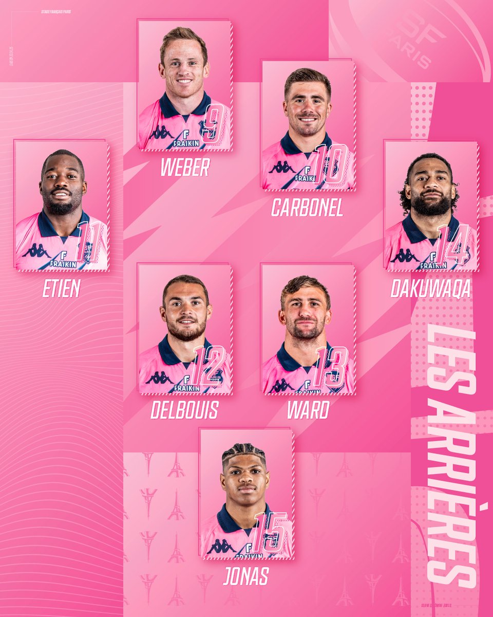 SFParisRugby's tweet photo. 🌸 𝙇𝘼 𝘾𝙊𝙈𝙋𝙊

Découvrez les 23 Parisiens alignés pour le derby francilien, dimanche à 21:05 💥

#SFPR92 | avec ℝ𝕖𝕩𝕖𝕝 https://t.co/l4kZn2Ccxw