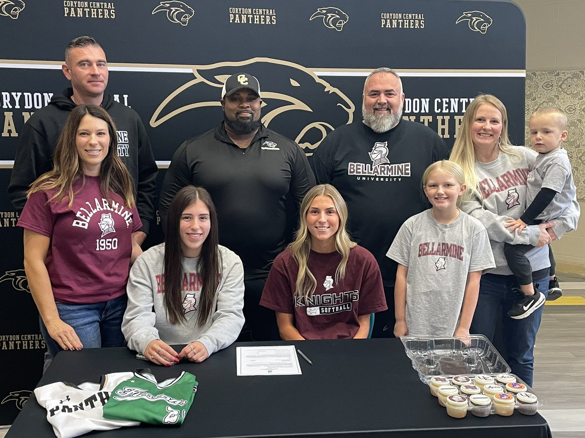 CorydonPanthers's tweet image. Congrats to Addy Branham and Addyson “Scrappy” Leonard as they both signed to play college softball next year. Branham will play at Bellarmine University and Scrappy will play at the University of Evansville.
#PantherPride