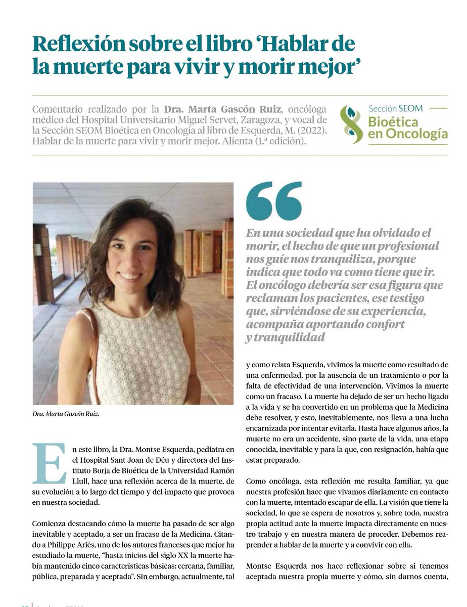 DrRodrigoLastra's tweet photo. La revista de @_SEOM pública este interesante artículo sobre un libro de @montse_esquerda .
Lo escribe @Marta_GasconR , hasta hace poco residente nuestra, y ahora compañera...y amiga. 
Gracias por esta reflexión! https://t.co/SUa5n6e3IG