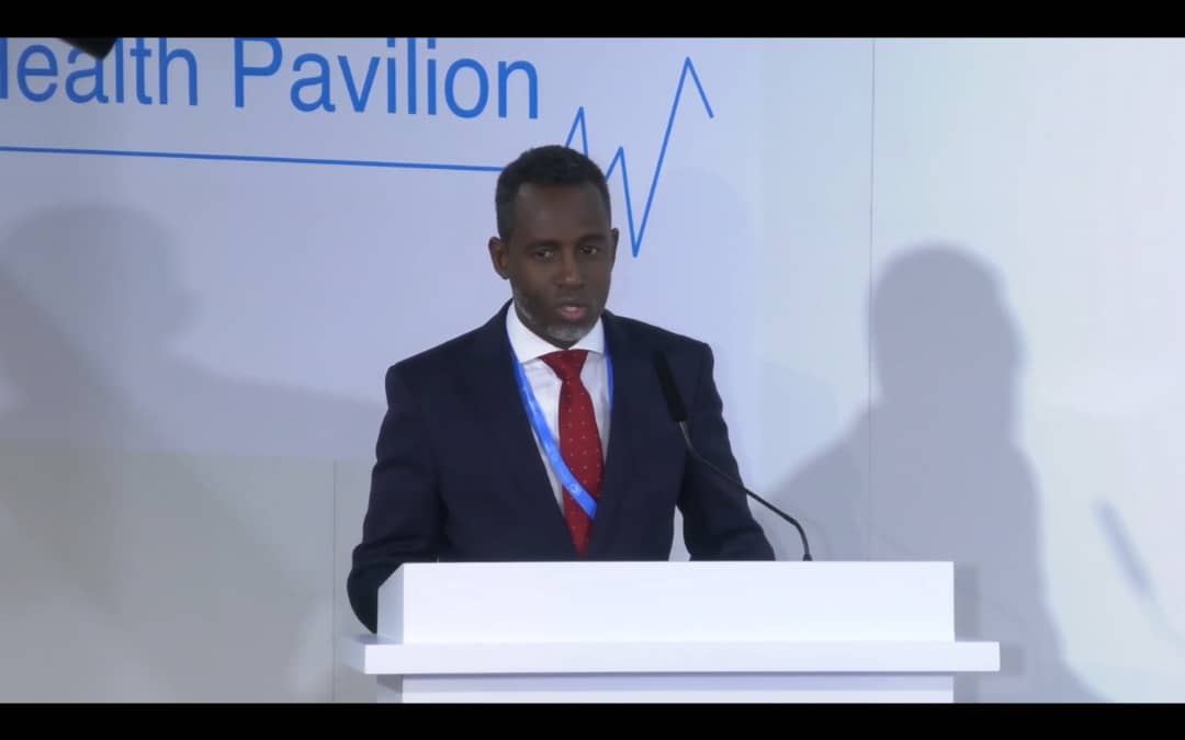GuledAbdijalil's tweet photo. On the side lines of #COP29 in Baku, I had the honor to speak a side event organised by @WHOEMRO where members shared their HVA findings &amp; H-NAP prioraties to Build Climate Resilience &amp; Environmental Sustainability of Health Sectors in the EMRO Region. #Health4All #ClimateAction https://t.co/oLpHJmyNrR