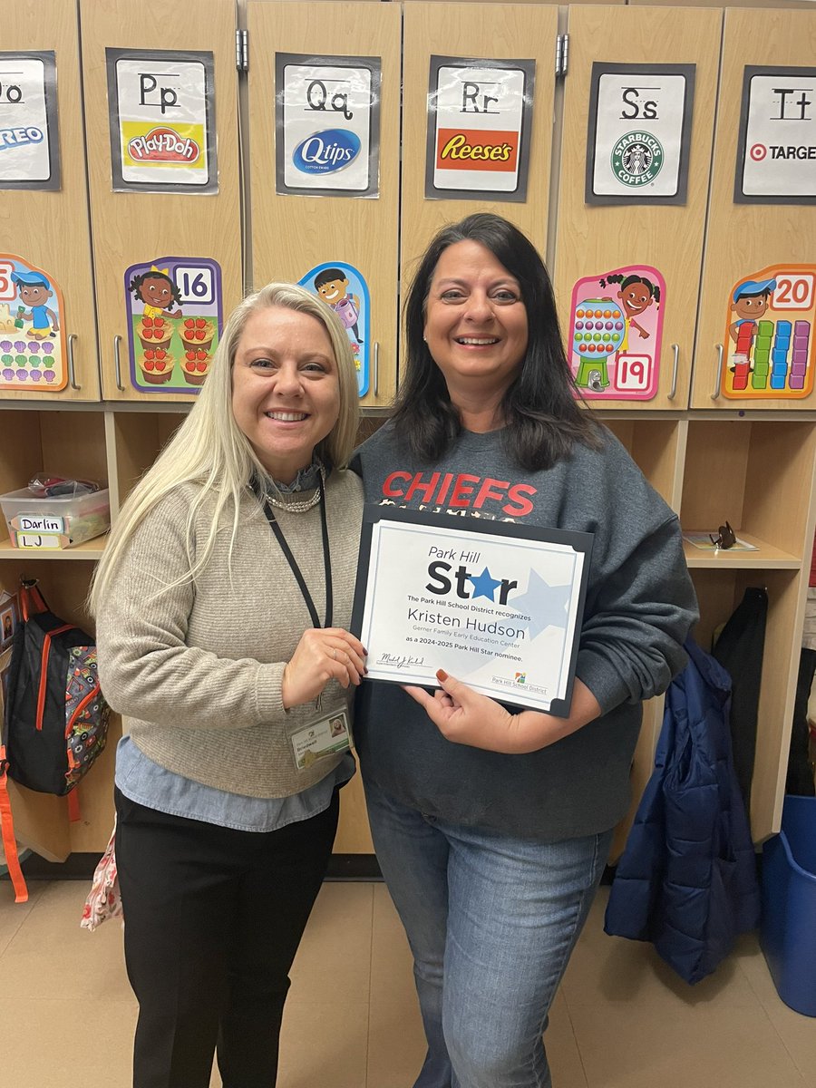 GernerCenter's tweet image. Two of our Super Cub teachers were honored today fofor STAR award nominations. Mrs. Carter and Mrs. Hudson were nominated by family members from the classroom. 
Go Cubs!!!