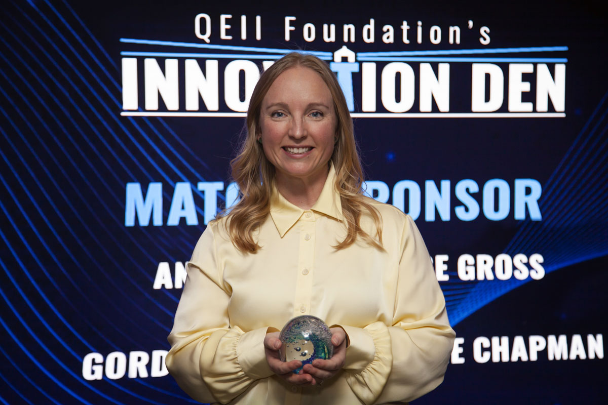 QEIIFoundation's tweet photo. On November 14, six brilliant local scientists pitched their healthcare ideas at the second annual QEII Foundation Innovation Den!💡

Dr. Emily Johnston took home the $100,000 top prize for her Pain Coach app. 💜 Read more: https://t.co/qK9BgJ6eJF https://t.co/suP0SXQmAm