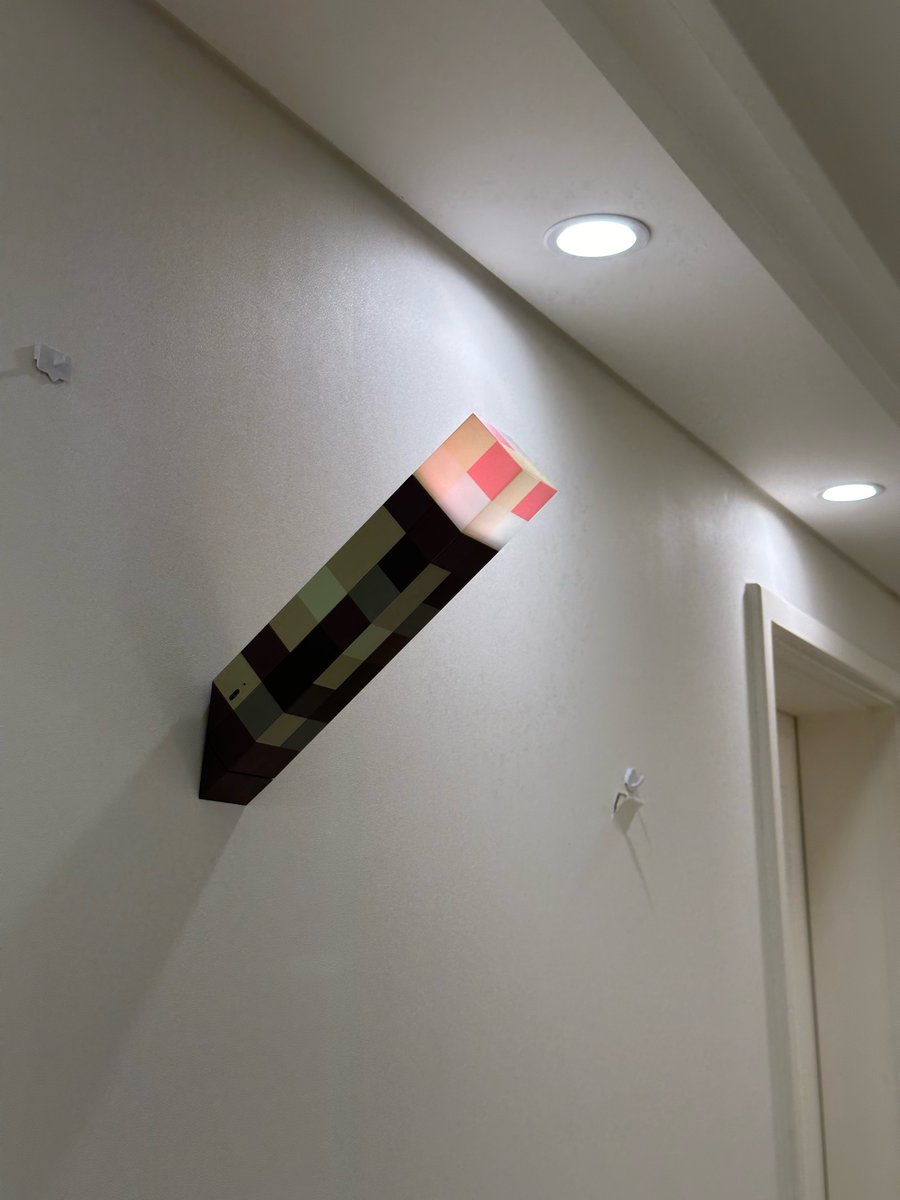 nmixxpics_'s tweet photo. Sullyoon bought Minecraft torch and put that in their dorm's living room 😭😭 https://t.co/SINI7vFAhw