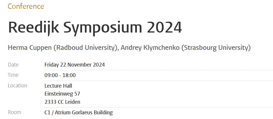 The #ReedijkSymposium of the Leiden Institute of Chemistry was an amazing event. I had a great day and learned a lot at the talks and the posters. Thank you to all participants and especially to the organizers Irene Groot, @BonnetSylvestre and Yvonne Snellenberg.