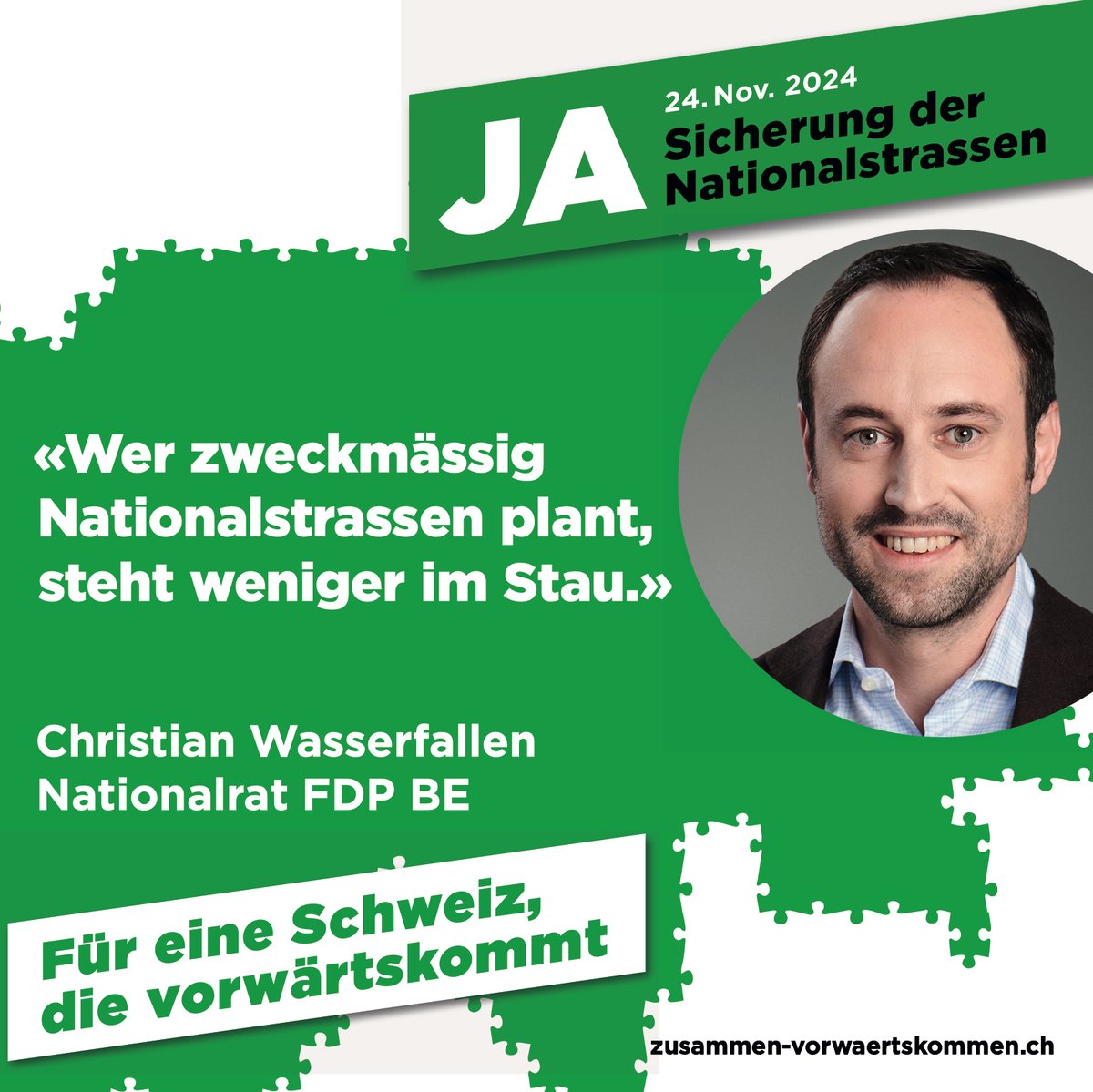 ✅ JA zu gezielten und notwendigen Engpass-Beseitigungen  
✅ JA zu starken Infrastrukturen für heute und morgen 
✅ JA zu flüssigem Verkehr

#Abst24 #CHvote #STEP #Nationalstrassen