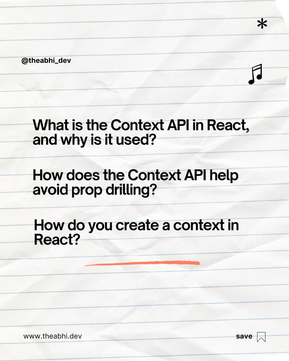 theabhi_dev's tweet image. Context API Interview Prep! 💡 Ace your next interview with these 15 must-know questions about global state management in React. 🚀 #ReactInterview #CodingPrep #MERNChallenge 1/2