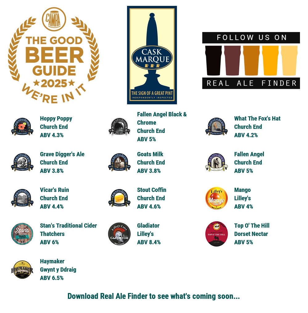 churchendbeer's tweet image. On the bar this weekend ! 
Beer Board: bit.ly/2zjXMac

#goodbeerguide @CAMRA_Official @caskmarque @churchendbeer @lilleyscider @thatchers_cider @DorsetNectar @Gwyntyddraig @NuneatonCAMRA
#RealAleFinder