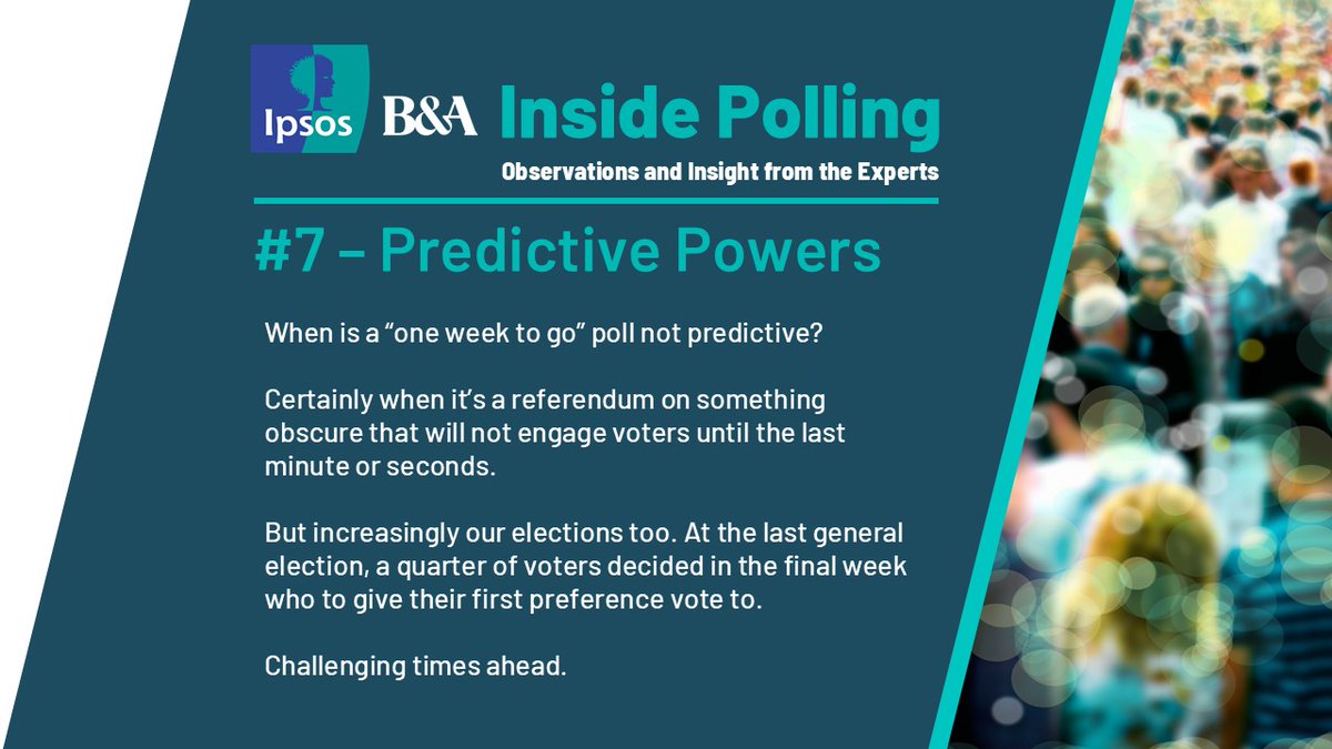 Can a poll one week out from the election accurately predict the result? It’s getting tougher!

#InsidePolling #GE24
