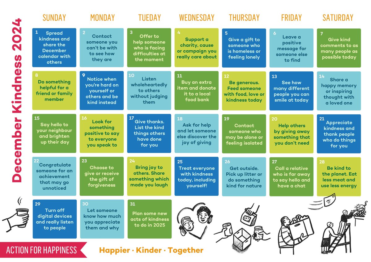 NBT Library and Knowledge Service (@nbt_library) on Twitter photo Ready for the start of the new month 🤩🎄🎅here's a calendar of ideas to help inspire and practice kindness every day.
<a href="/PandTNBT/">People Team at NBT</a> <a href="/NmskNbt/">NMSK at North Bristol Trust</a> <a href="/NSnahper/">NBT_SNAHPer</a> <a href="/MedicineNbt/">MedicineNBT</a>
<a href="/NBT_QSIT/">Quality Safety Improvement Team</a> <a href="/NBTWomenNetwork/">North Bristol Trust Women's Staff Network</a> <a href="/ResearchNBT/">Research at North Bristol NHS Trust</a>
<a href="/EducationNBT/">ClinicalEducationNBT</a> <a href="/ASCRnbt/">AwesomeASCR</a> <a href="/NmskNbt/">NMSK at North Bristol Trust</a> <a href="/NBTStaffExp/">NBT Staff Experience</a> Ready for the start of the new month 🤩🎄🎅here's a calendar of ideas to help inspire and practice kindness every day.
<a href="/PandTNBT/">People Team at NBT</a> <a href="/NmskNbt/">NMSK at North Bristol Trust</a> <a href="/NSnahper/">NBT_SNAHPer</a> <a href="/MedicineNbt/">MedicineNBT</a>
<a href="/NBT_QSIT/">Quality Safety Improvement Team</a> <a href="/NBTWomenNetwork/">North Bristol Trust Women's Staff Network</a> <a href="/ResearchNBT/">Research at North Bristol NHS Trust</a>
<a href="/EducationNBT/">ClinicalEducationNBT</a> <a href="/ASCRnbt/">AwesomeASCR</a> <a href="/NmskNbt/">NMSK at North Bristol Trust</a> <a href="/NBTStaffExp/">NBT Staff Experience</a>