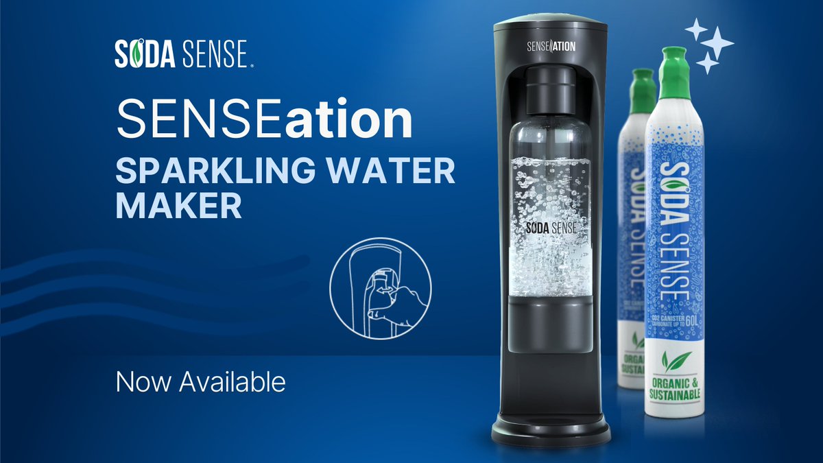 Fizz with just a button push! 🥤 Introducing the SENSEation Sparkling Water Maker: no power needed, just pure bubbles on demand. 💧

Bundles start at just $59.99 this holiday season! bit.ly/TheSENSEation

#sparklingwatermaker