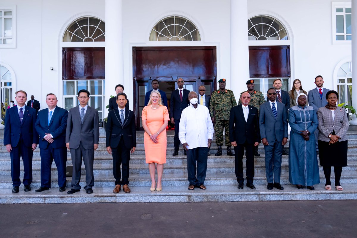 This afternoon, I met with the ambassadors of UN Security Council member countries at State House Entebbe to discuss peace and security issues in the region. I welcome them.
