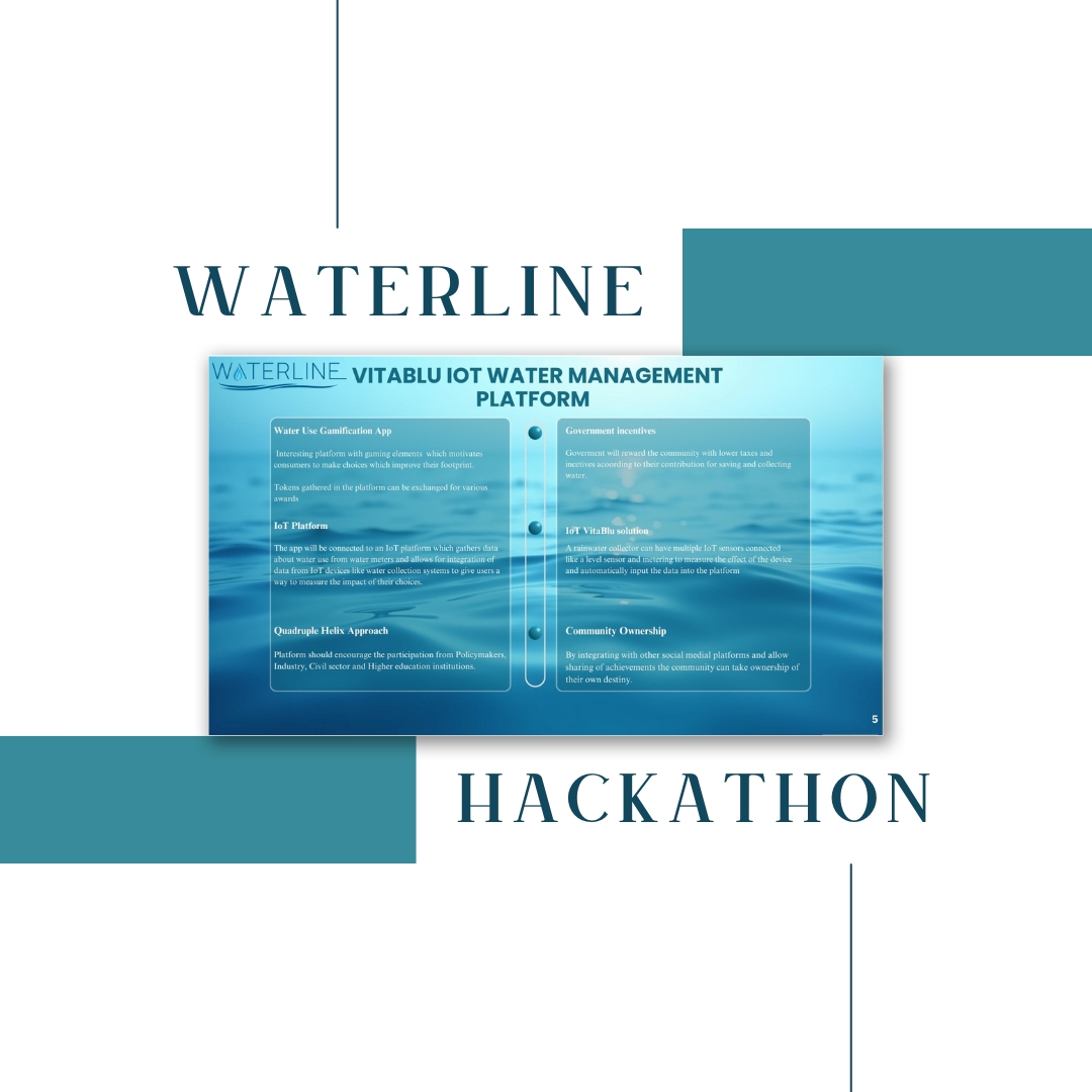 Hackathon Team 3
💧 🌍 Introducing VitaBlu – Our WATERLINE Hackathon Project!
We tackled Malta's water scarcity with VitaBlu, an app that:
- Gamifies water-saving with rewards for eco-friendly actions.
- Tracks usage via IoT-connected water meters and rainwater collectors.