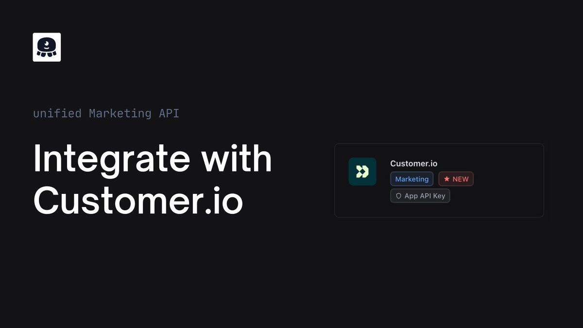 Unified.to (@unified_api) on Twitter photo We've added support for <a href="/CustomerIO/">Customer.io</a>.
Stop building one-off integrations and integrate our real-time unified marketing API instead. Get Customer.io and 8+ other marketing integrations in your application in hours.
unified.to/integrations/c… We've added support for <a href="/CustomerIO/">Customer.io</a>.
Stop building one-off integrations and integrate our real-time unified marketing API instead. Get Customer.io and 8+ other marketing integrations in your application in hours.
unified.to/integrations/c…