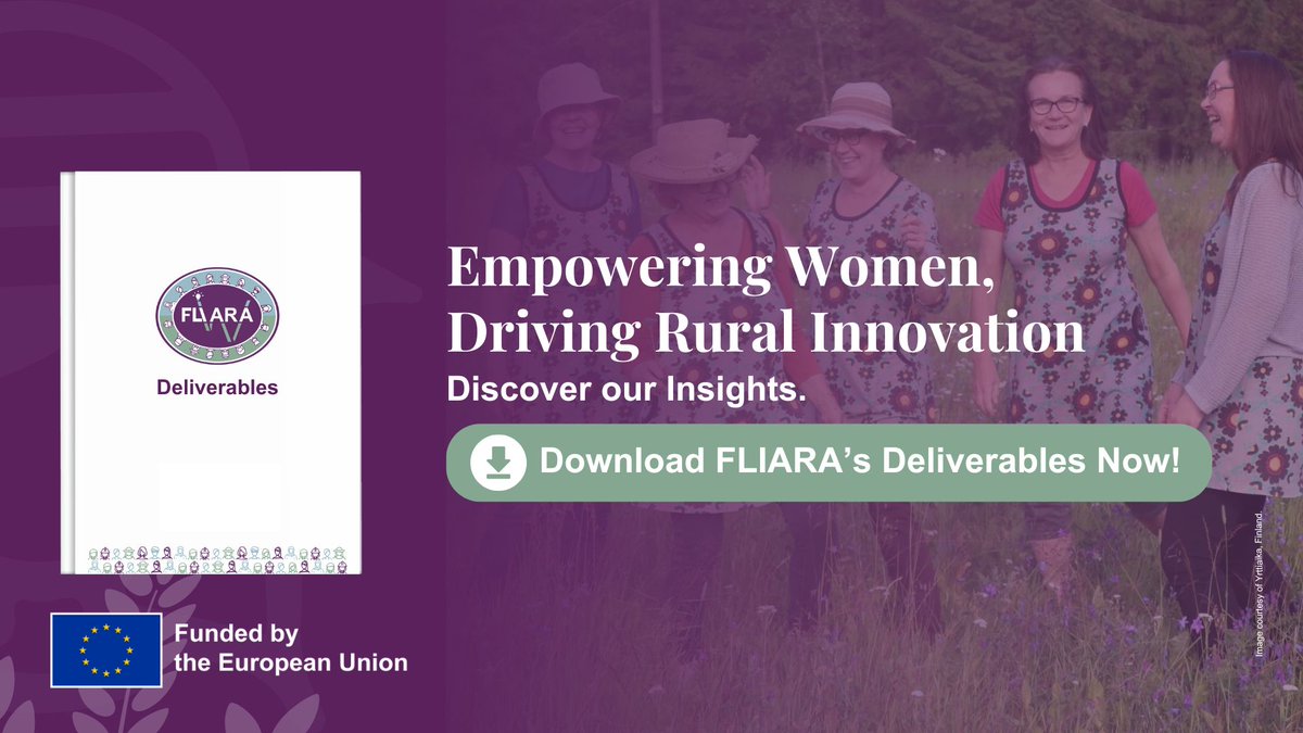 🟣Women are transforming rural innovation in Europe, and #FLIARAEU is here to share how!

From future foresight to case studies, explore the insights that empower women-led innovations in farming and rural areas.

📥 Download our deliverables! 
👉 fliara.eu/deliverables