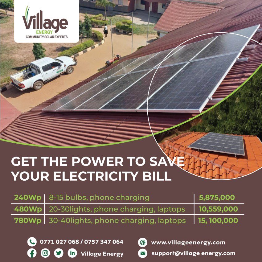VillageEnergy's tweet photo. Struggling with high electricity bills?
As you get ready for the weekend, think about our cost effective solar options that will reduce electricity bills tremendously in your home, office or business.
Get in touch & let’s discuss your power needs.
#CommunitySolarExperts https://t.co/Mrvry0j8f7