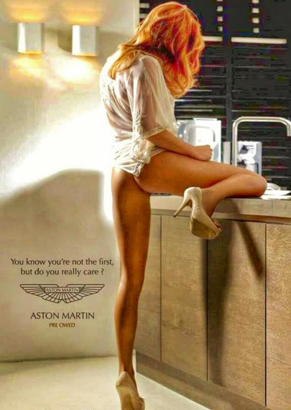 LeoKearse's tweet photo. Aston Martin still know how to advertise cars - hot lass (probably even female) washing her fanny in the sink https://t.co/OYsRyiFctX
