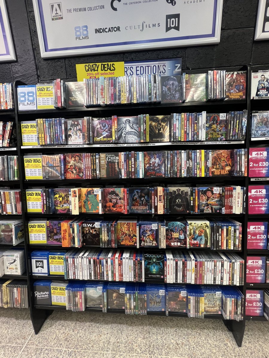 hmvburton's tweet photo. crazy deals has landed in store on selected blu ray, 4k and tech !! some real bargains #hmvCrazyDeals #hmv #hmvburton @hmvtweets https://t.co/pWso9vtmWQ