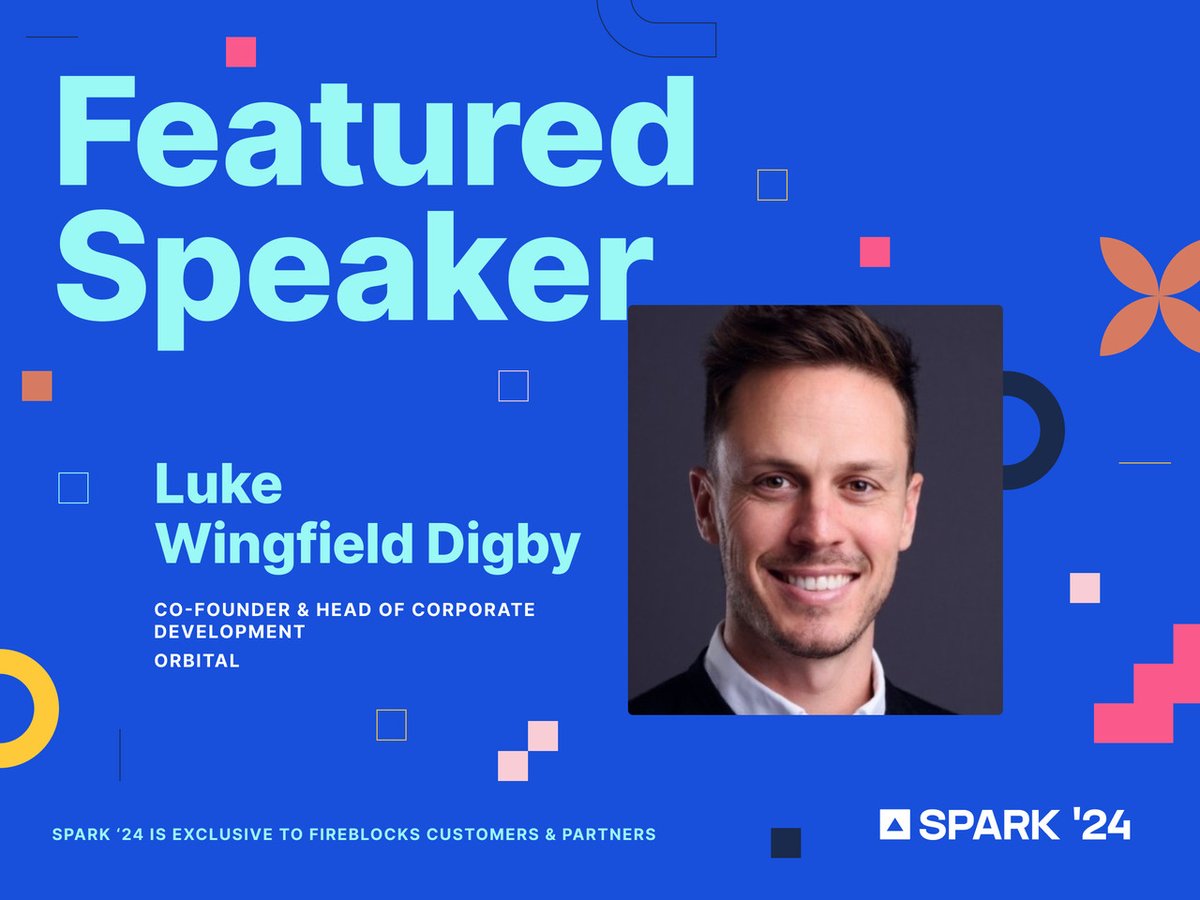 OrbitalFinance's tweet photo. Orbital’s Co-Founder &amp; Head of Corporate Development @lukewd  joins @FireblocksHQ' SPARK '24  as a speaker! 
Catch him on Dec 4, 2 PM, sharing insights on blockchain payments &amp; stablecoin trends. See you in Barcelona! 

#FireblocksSPARK #stablecoinpayments https://t.co/8cQ9WJNuoA