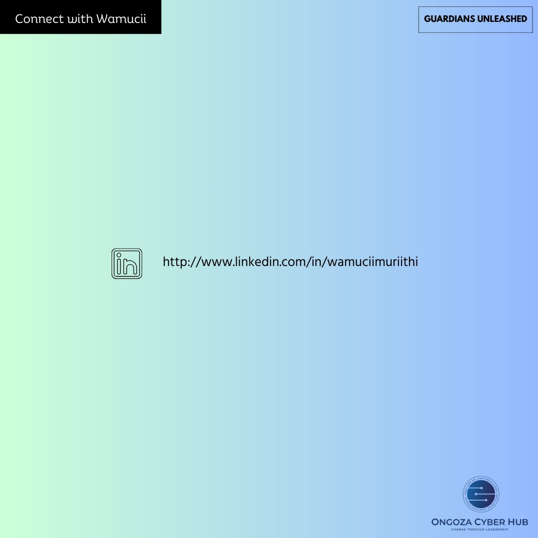 Introducing Ongoza Cyber Hub's Wamucii Muriithi, a rising star in the world of cybersecurity. Wamucii, committed to safeguarding the digital frontier, is skilled in incident response, cloud security fundamentals, log analysis, and threat detection.