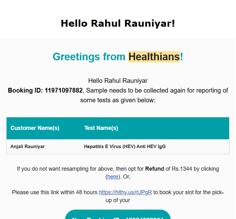 GeekishRahul's tweet photo. @HealthiansHelp @healthians I never received my refund. https://t.co/oMkozGPmHw