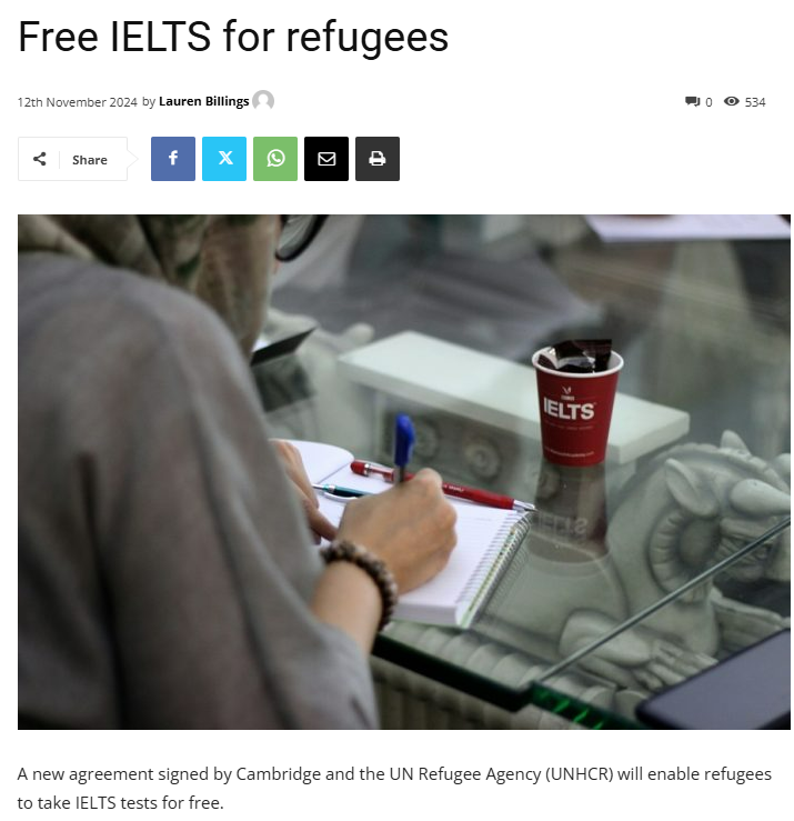 This could be useful to #ESOL teachers working with higher level learners.

Hopefully it will be followed by free access to test preparation materials or courses too......

#IELTS <a href="/CambPressAssess/">Cambridge University Press & Assessment</a>