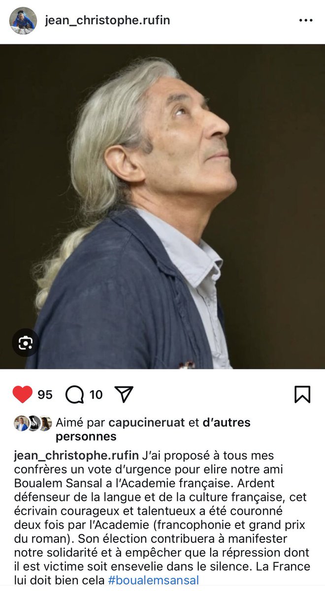 La magnifique initiative lancée par Jean-Christophe Rufin : élire d’urgence Boualem Sansal à l’Académie française en solidarité avec l’écrivain arrêté en Algérie.