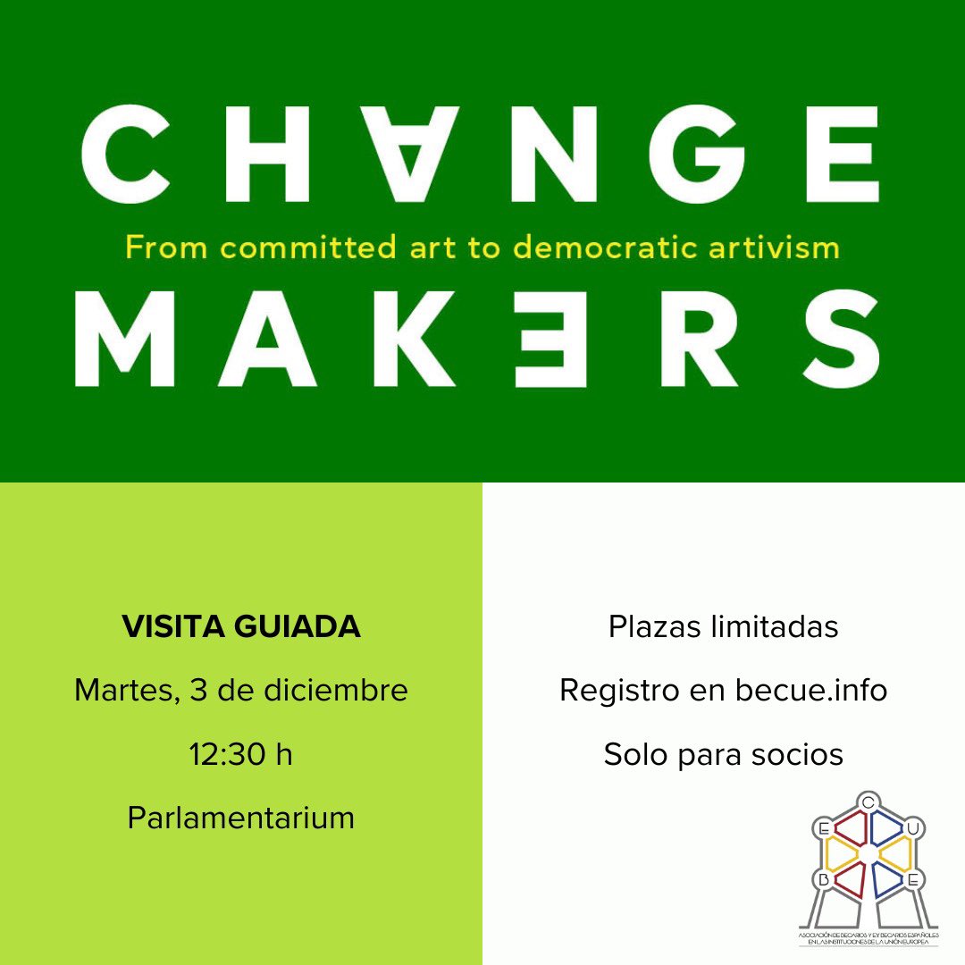 BecUE16's tweet photo. ¿Te vienes a una visita guiada por la exposición “Changemakers” con Óscar Muñoz, su curador? Una exposición que compara artistas del siglo XX con contemporáneos, con un denominador común: el cambio social.

Registro y más información: https://t.co/iJJiFnf0XT

Solo para socios. https://t.co/cZi9GRCB93
