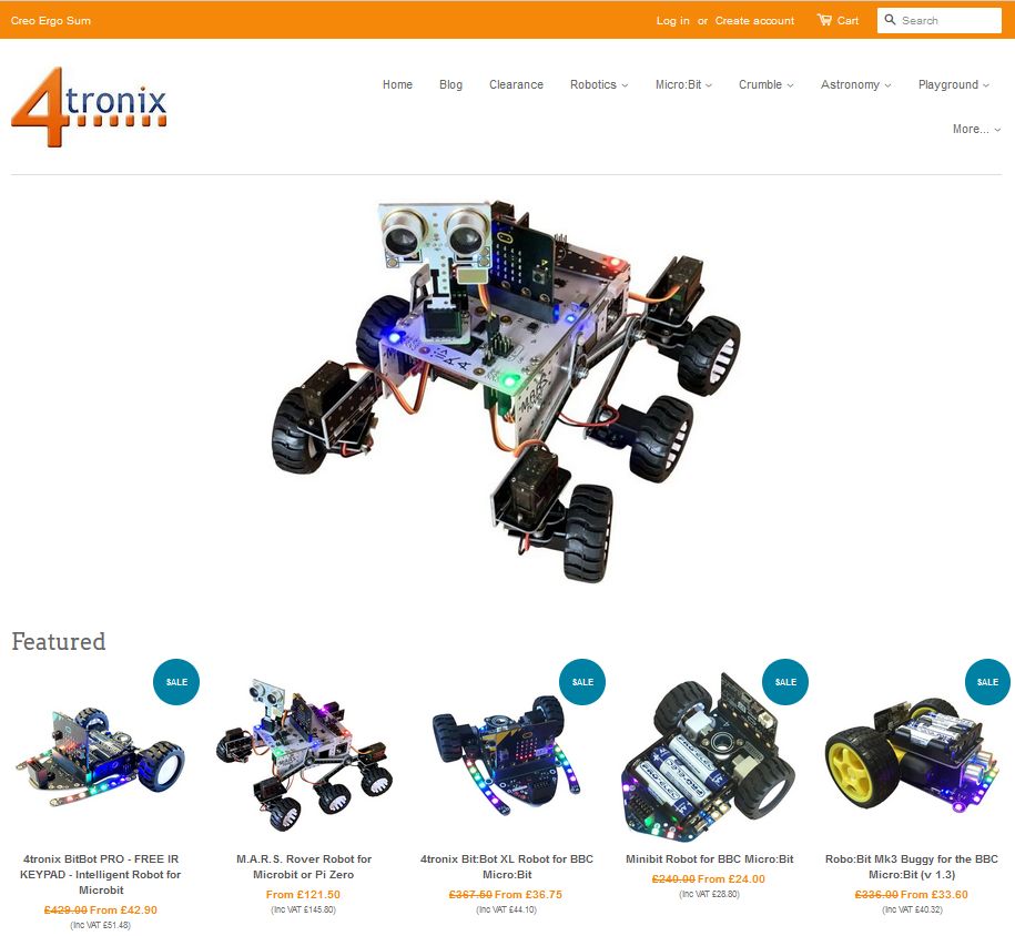 4tronix is now posting only on BlueSky.
Discounts for Black Friday, Cyber Monday and end of year sale now available on BlueSky.
So find us with "@4tronix.co.uk" on bsky.app (web site) or download the app.