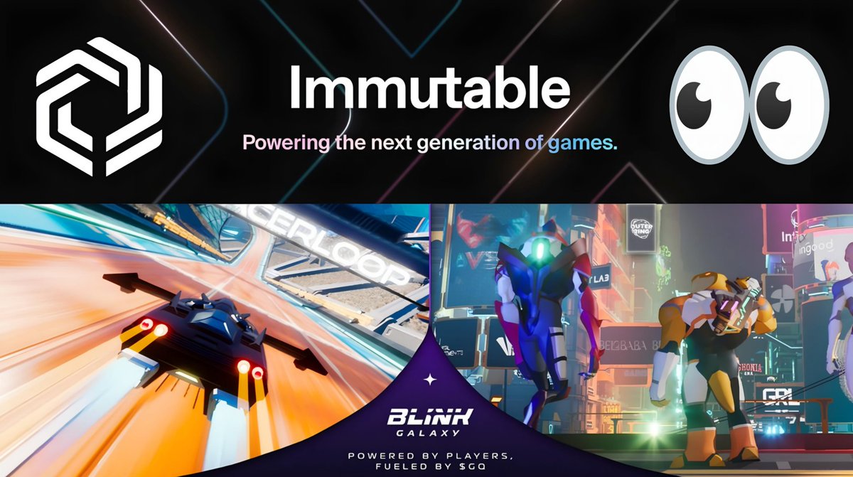 🚨 ATTENTION Web3 Gamers!

🥇 <a href="/Immutable/">Immutable</a> has partnered with <a href="/_BlinkGalaxy_/">Blink Galaxy</a> to combine the top EVM #blockchain for games with a thriving ecosystem featuring titles like <a href="/OuterRingMMO/">Outer Ring MMO 🪐</a> and <a href="/Racerloop/">Racerloop 🚀</a> 📈

A new chapter in #Web3gaming starts today 🙌

🧵⬇️