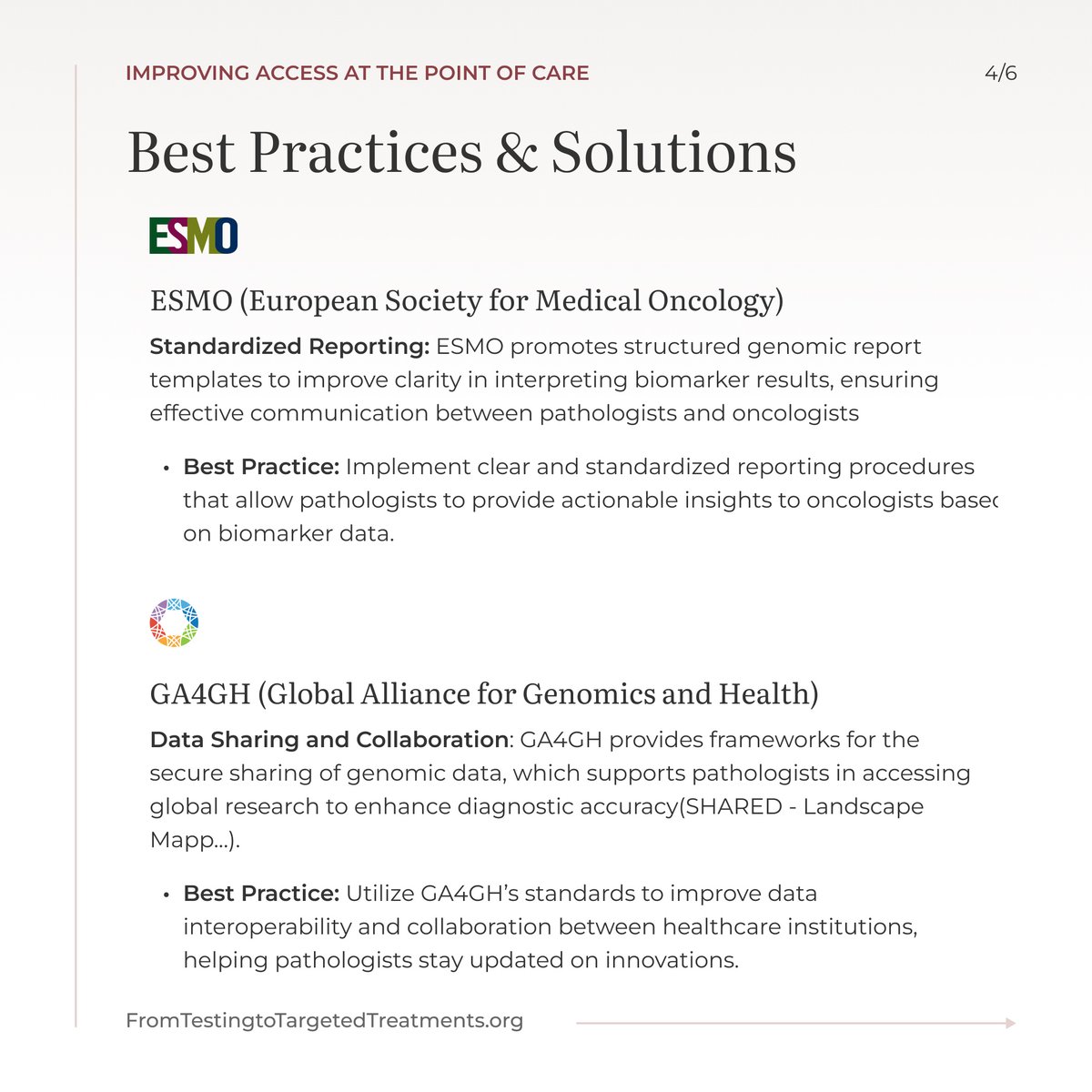 FT3Program's tweet image. Pathologists play a vital role in #personalizedtreatments but face unique challenges. Learn how frameworks like @GA4GH, @myESMO &amp;amp; @FT3Program templates are helping overcome these barriers &amp;amp; improve patient outcomes. Do you know of other impactful initiatives? Tell us! #LCAM