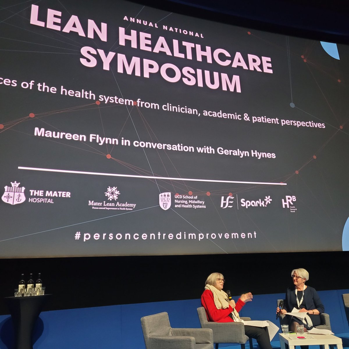lisaseoige's tweet photo. A fantastic conversation between @mapflynn and Geralyn Hynes on experiences of the health system from a patient. Clinician and academic perspective @LeanMater #personcentredimprovement https://t.co/NZxpnAL6sa