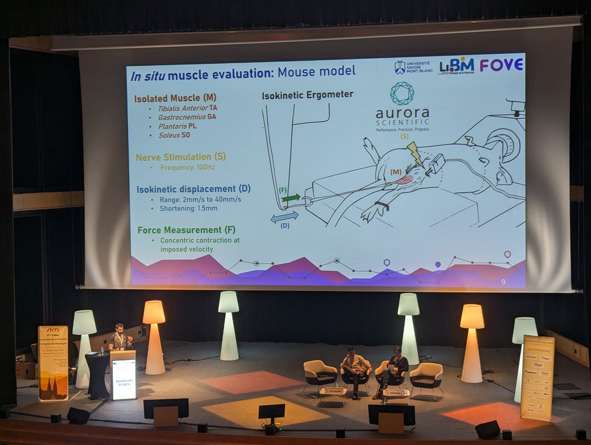 B_MorelP's tweet image. Presentation of #FoVE  #force #velocity #endurance by @MaxBowenLab @SMyologie Congress

Math model ➕ exp. procedure

Muscle in situ WT mice model👇
➡️pubmed.ncbi.nlm.nih.gov/39555883/

FSHD mice model👇
➡️pubmed.ncbi.nlm.nih.gov/39518930/

Transfer to human adductor pollicis in patients ➡️ Soon!