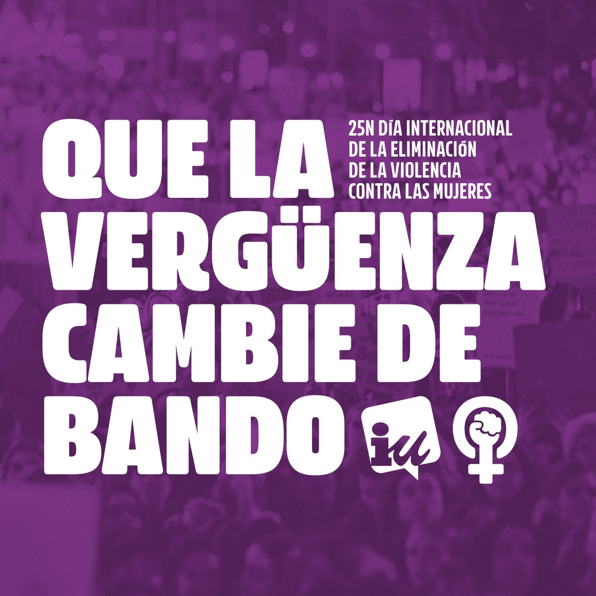 ¡Que la vergüenza cambie de bando!

Este 25N salimos a las calles a denunciar todas las violencias que se ejercen sobre las mujeres y las niñas, violencia aceptada y normalizada por la sociedad. 

📌 Comunicado completo iunida.org/25n-2024