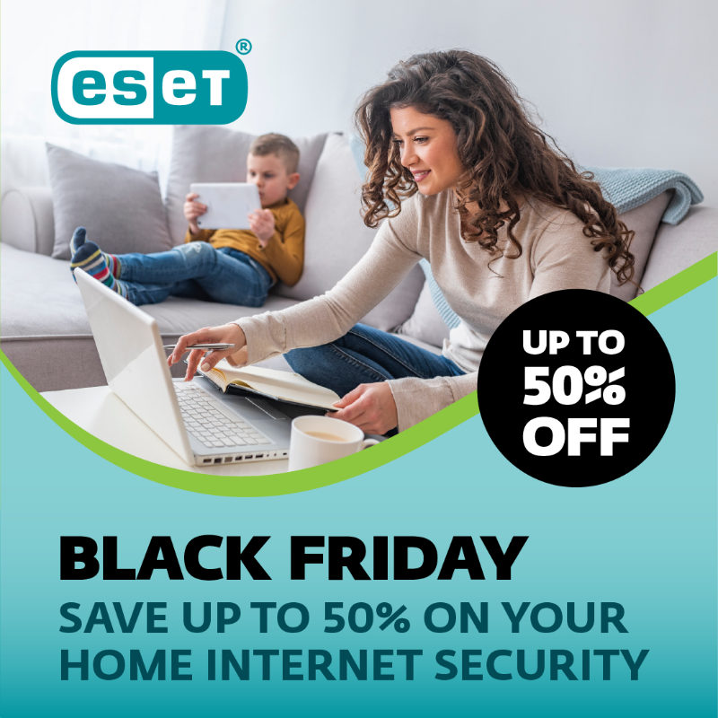 ESETUK's tweet photo. Save up to 50% off your internet security with our BIGGEST CYBER WEEK SALE yet! 💻

Protect yourself and your loved ones online and earn extra cash to spend this #BlackFriday. #ESET #ProgressProtected