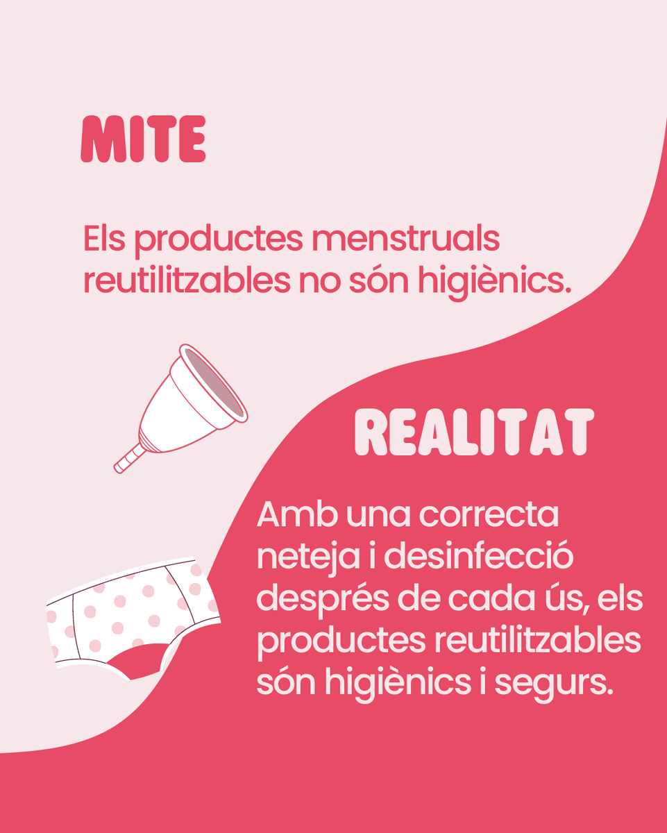 Encara hi ha molts mites al voltant dels productes menstruals reutilitzables, però avui els desmuntarem amb informació clara i real! 💪