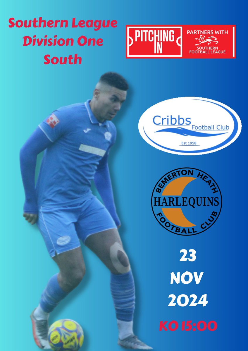 CribbsFC's tweet image. ⚽️𝙎𝙖𝙩𝙪𝙧𝙙𝙖𝙮 𝙁𝙞𝙭𝙩𝙪𝙧𝙚⚽️

Tomorrow we welcome @BemertonHeathFC for a @SouthernLeague1 fixture at @SW_Pitchside🏟️

🕰️15:00
💷£10 Adult/£7 Concession
🆓Under 16s
🍻Bar Open
🗞️Printed Programme

#bristolfootball
