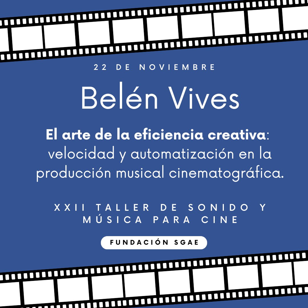 Hoy tengo el honor de impartir una #ponencia en el XXII Taller de Sonido y Música para Cine organizado por #FundacionSGAE.

#belenvives #composer  #cine #musica #macros #soundtrack #filmscoring #taller #produccionmusical #SGAE #TallerSGAE @sgaeaudiovisual <a href="/fundacionsgae/">PAlHl</a>