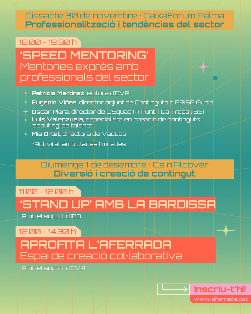 Obra Cultural Balear (@ocbcat) on Twitter photo ✍️ La programació de l'<a href="/aferradacat/">L’Aferrada</a>, que enguany arriba a la seva segona edició, inclou tant creadors com empreses i professionals del sector per crear sinergies i contribuir a impulsar la professionalització dels creadors de contingut digital en llengua catalana.
🔗 Us hi ✍️ La programació de l'<a href="/aferradacat/">L’Aferrada</a>, que enguany arriba a la seva segona edició, inclou tant creadors com empreses i professionals del sector per crear sinergies i contribuir a impulsar la professionalització dels creadors de contingut digital en llengua catalana.
🔗 Us hi