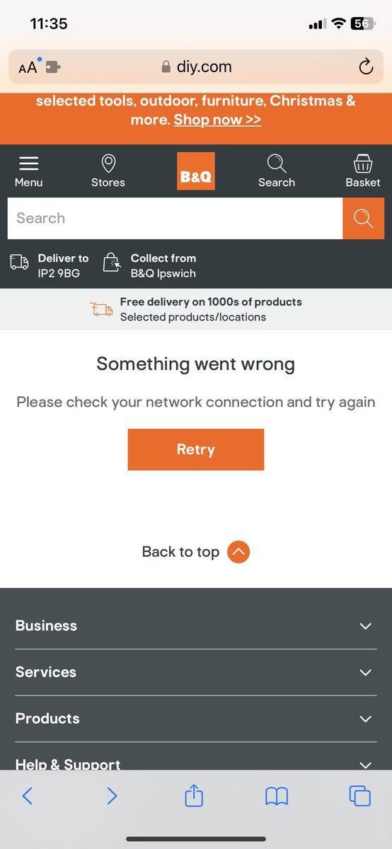 Dear <a href="/BandQ/">B&Q</a> has anyone told you that your website is shockingly bad?!! Getting this message every time I try to load more products to look through 😩